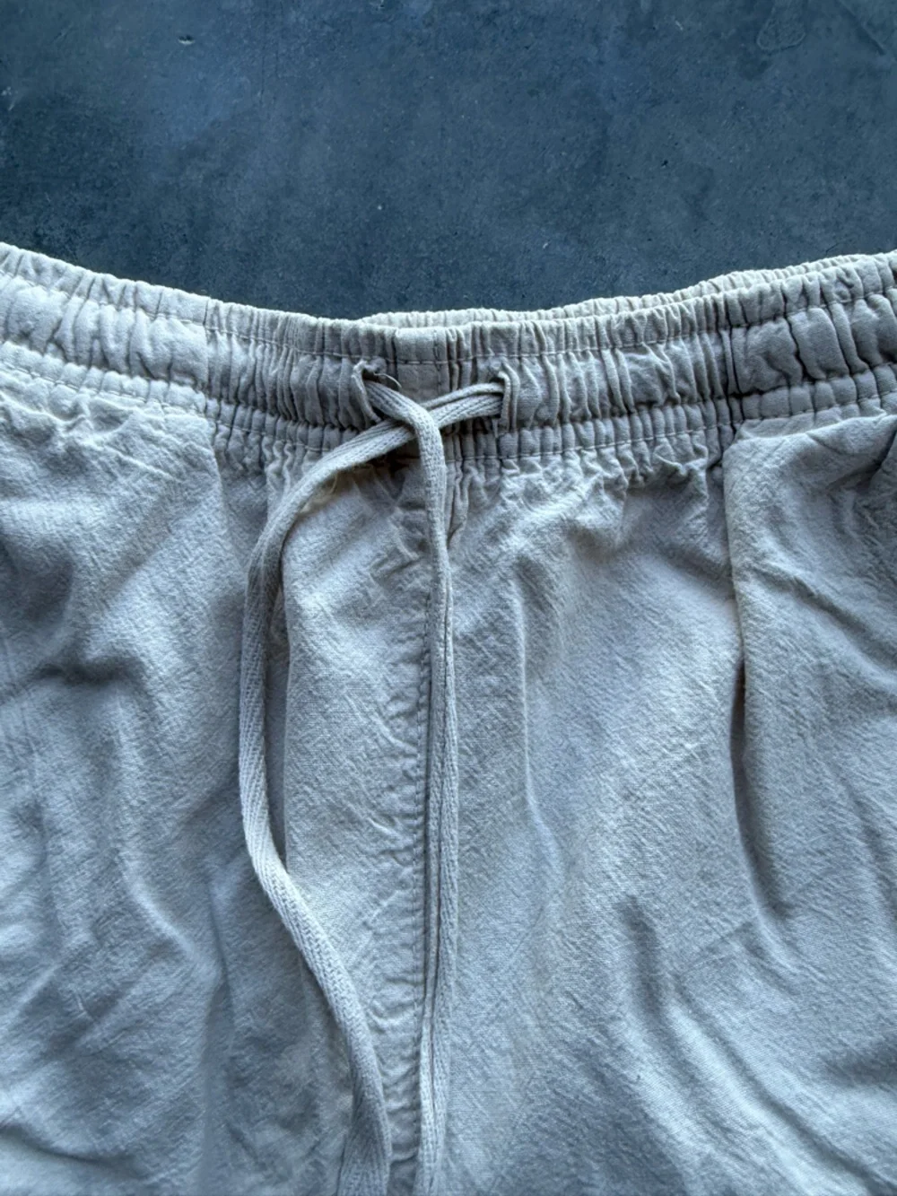 Erika Women’s Cotton Drawstring Shorts - Light Cream - Picture 6 of 8